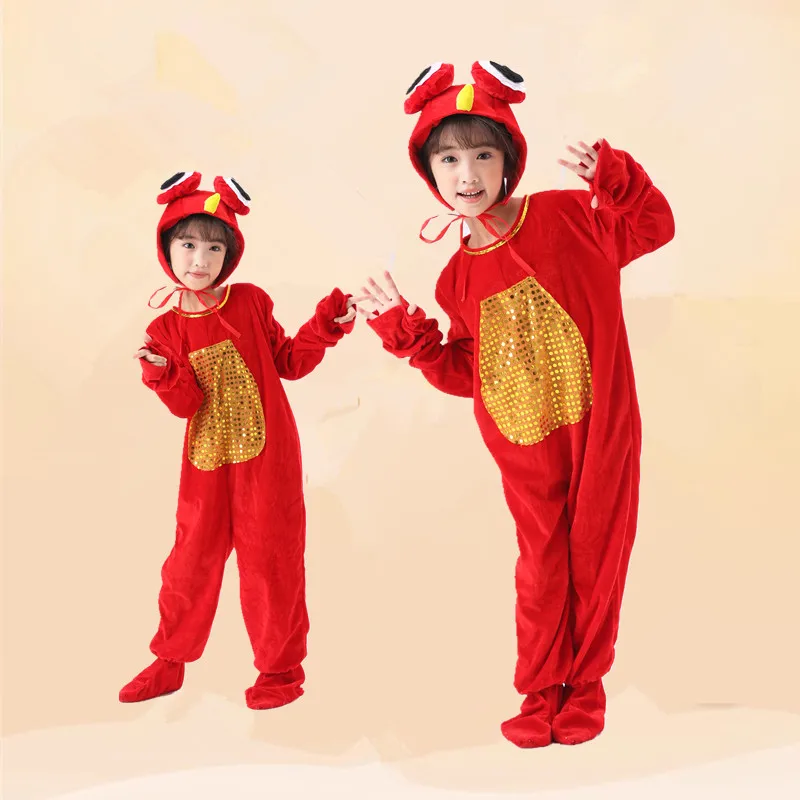 Boys and girls animal costumeSmall red fishcostume Small fish swim ah swim carp costume Small fish blowing bubbles stage costume