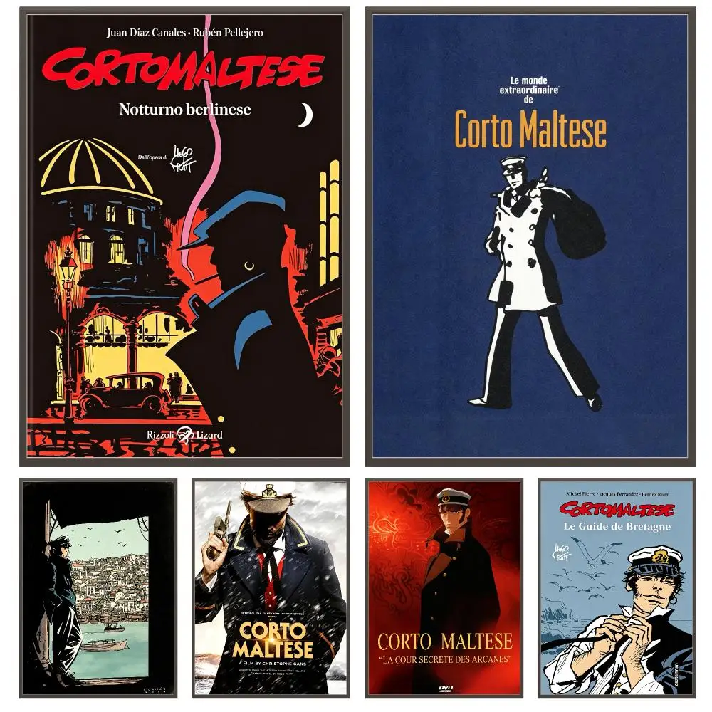 comic Corto Maltese Poster Poster HD Waterproof Self Adhesive Wall Art Print Decor for Bedroom Living Room Gift