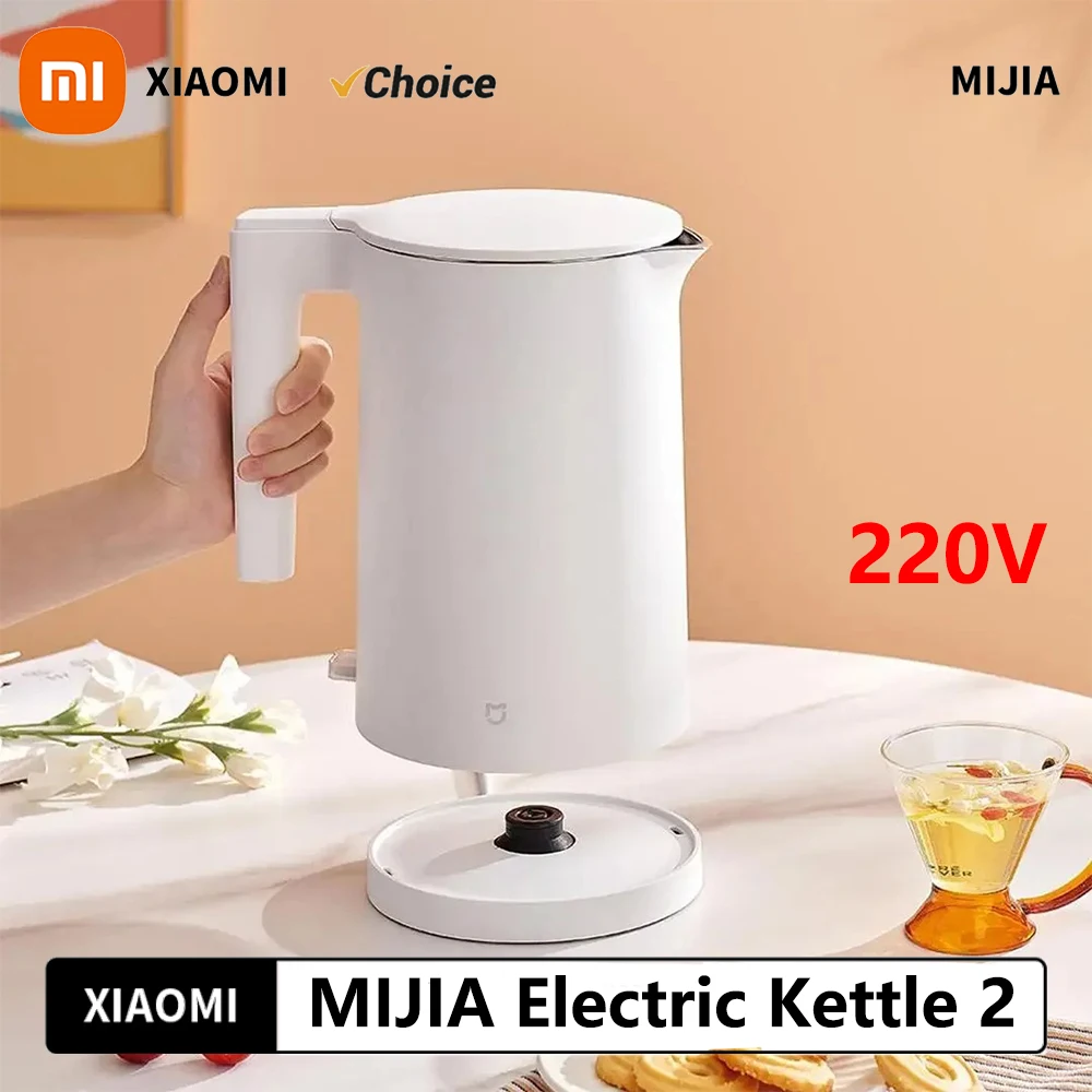 

Электрический чайник Xiaomi Mijia, 2025 год, 2 1800 Вт, двухслойный чайник из нержавеющей стали 304, с защитой от ожогов, STR 1,7 л, чайник с горячей водой