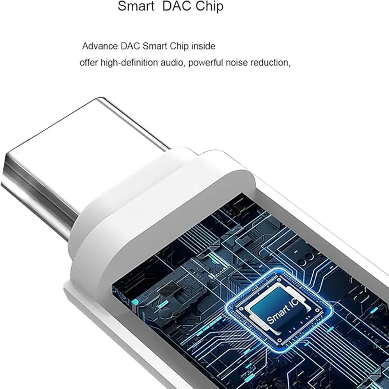 Lightweight USB C to 3.5mm Headphone Adapter Type C Aux Audio for iPhone Samsung Xiaomi Huawei Smartphone Laptop