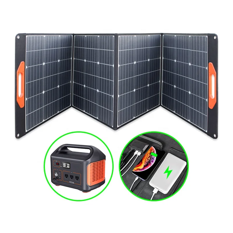 Mono Solar Cells Portable Solar Panel 200W Foldable Solar Panel With USB Ouput For Outdoor 12V Battery Charging