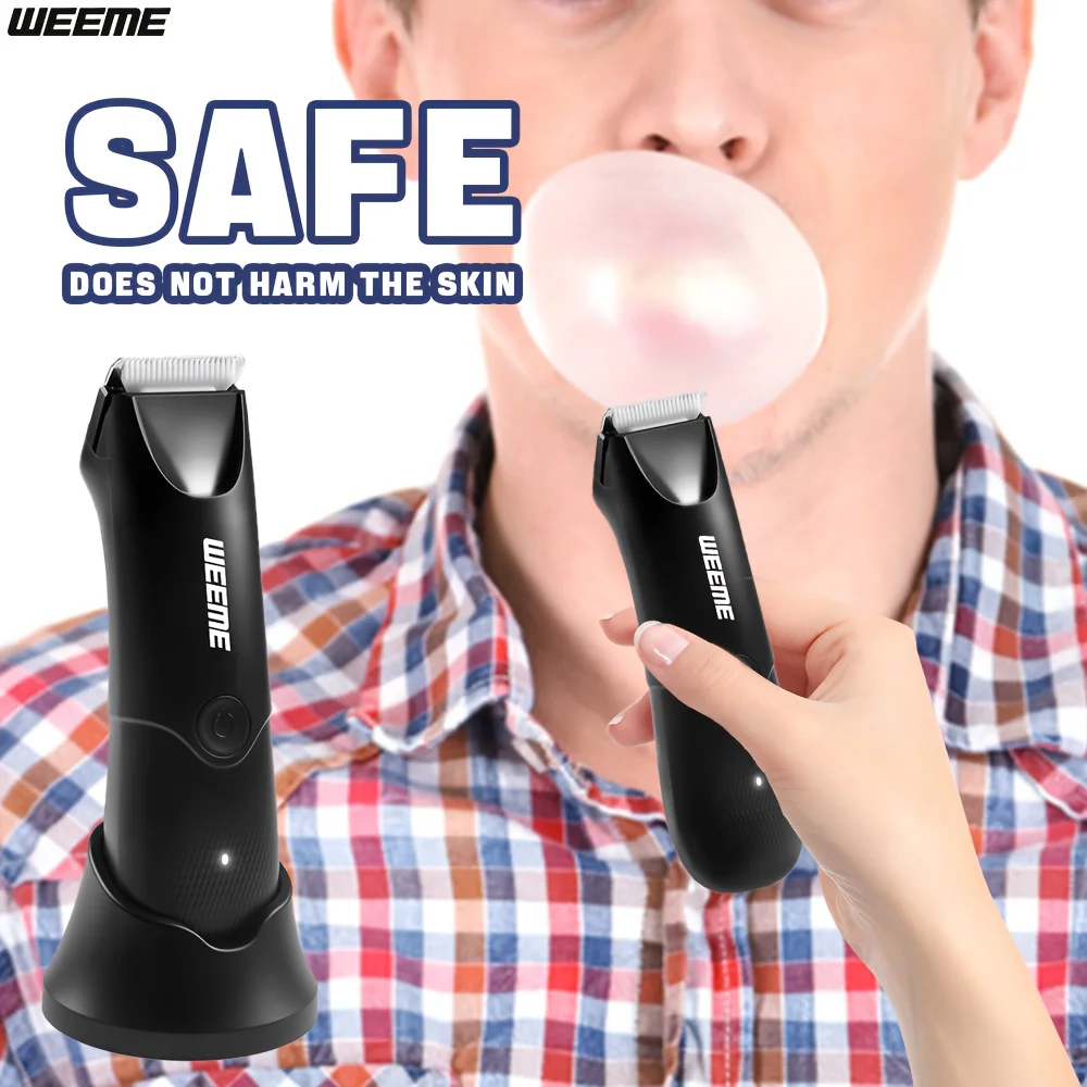 WEEME Electric Body Hair Trimer for Women Men USB Rechargeable LCD