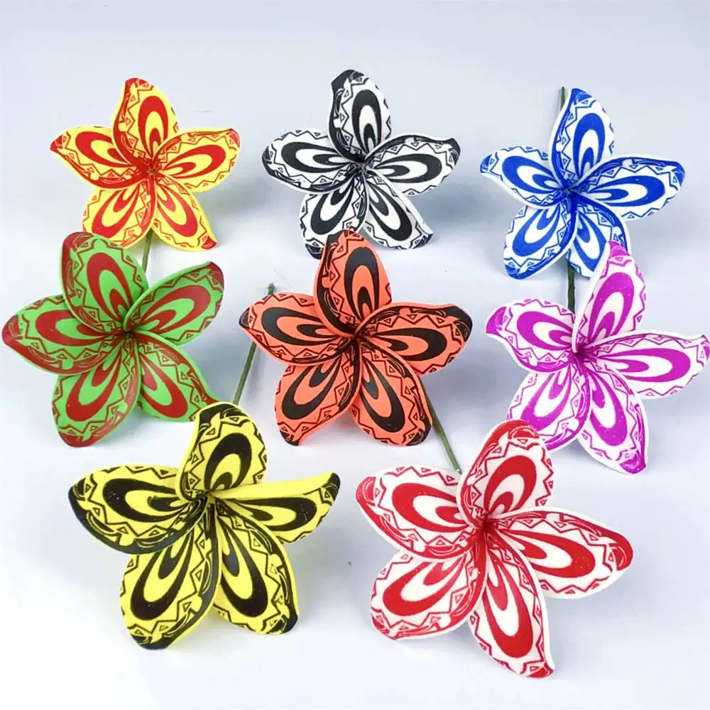 8pcs Fashion Polynesia Style Foam Plumeria Flower Headflower Tahiti Hula Dancer Ear Flower Hawaii Wedding Party Hair Accessories