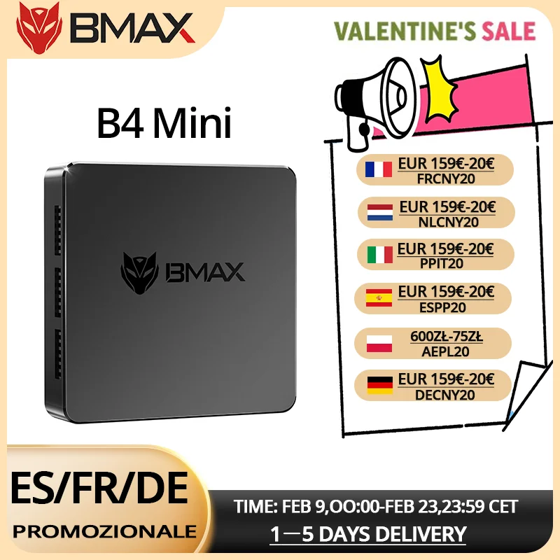 Bmax B4 Mini Windows 11 Pc Intel N95 12Gb 256Gb Ssd 2*Hdmi 1*Dc Supports 4K@60Hz 1000Mhz Intel Uhd Graphics USB HDMI Mini Pc