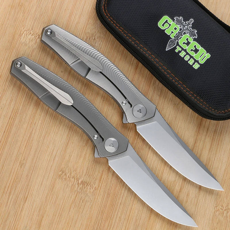 Imagem -02 - Green Thorn Bio-folding Knife Lâmina Vg10 Tc4 Titanium Handle Acampamento ao ar Livre Caça Ferramenta de Sobrevivência Edc