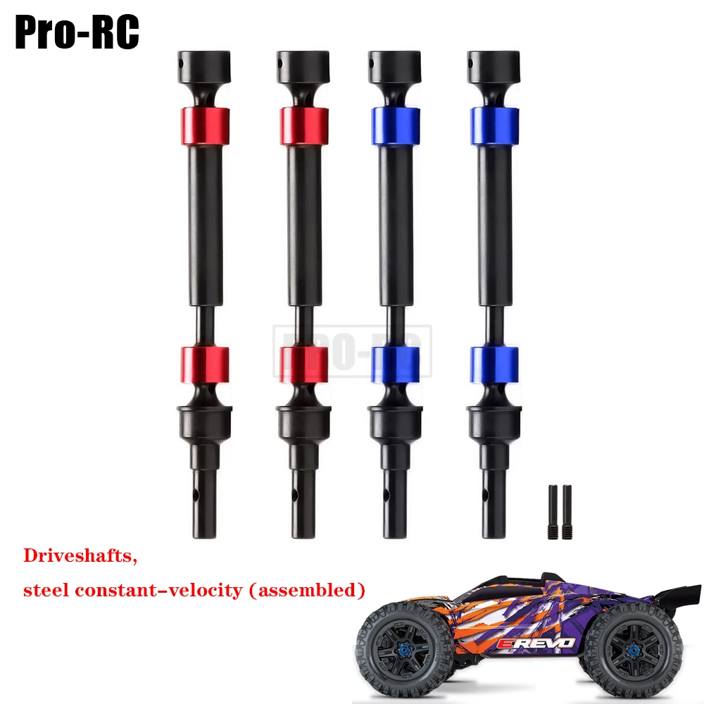 1Set HD Harden Steel Front & Rear CVD Driveshafts Assembled 8650 8652 8653 for Traxxas 1/10 E Revo 2.0 VXL 86086-4 RC Car Part