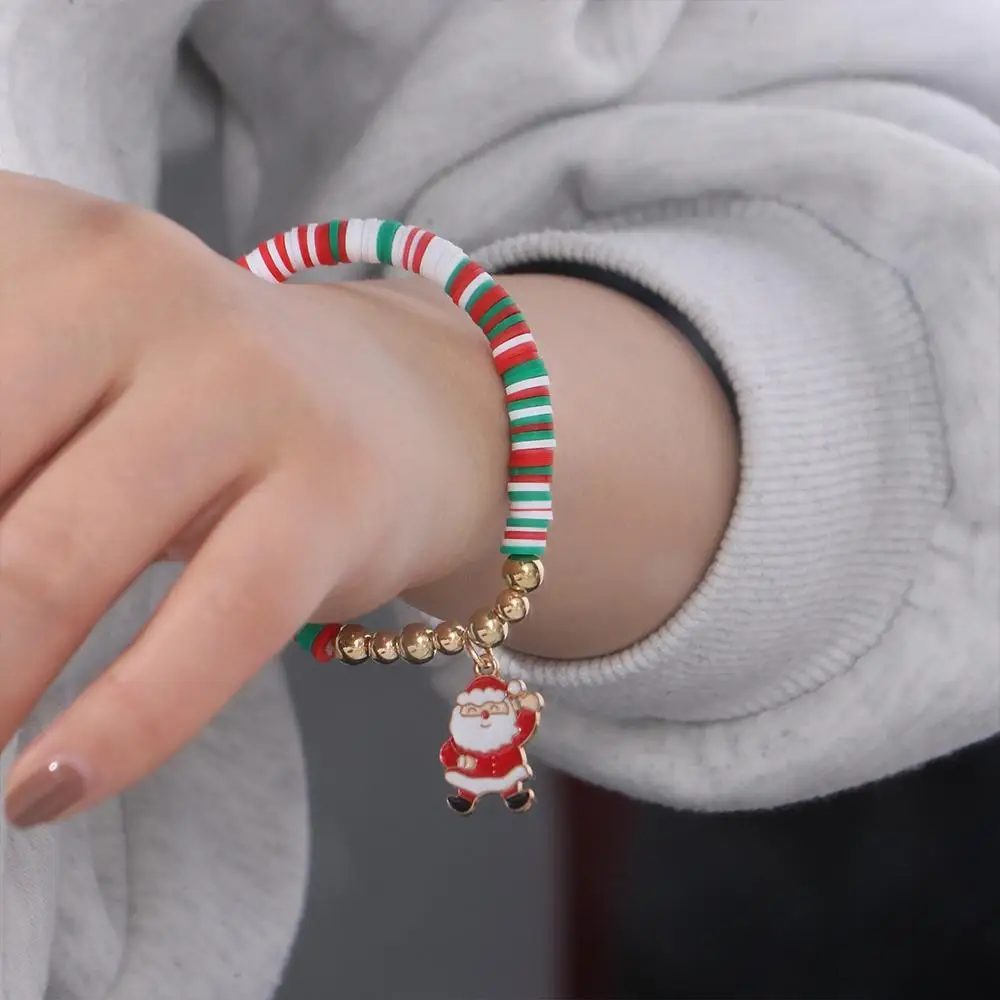 Mistletoe Advent พวงหรีด Xmas สร้อยข้อมือกําไลข้อมือ Santa Claus Merry Christmas สร้อยข้อมือพ่อคริสต์มาส Kriss Kringle