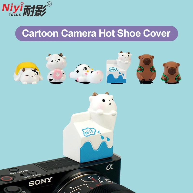 

camera hot shoe cover Cartoon animal Universal Cold shoe cap Protective for fujifilm sony zve10 canon r50 nikon accessories