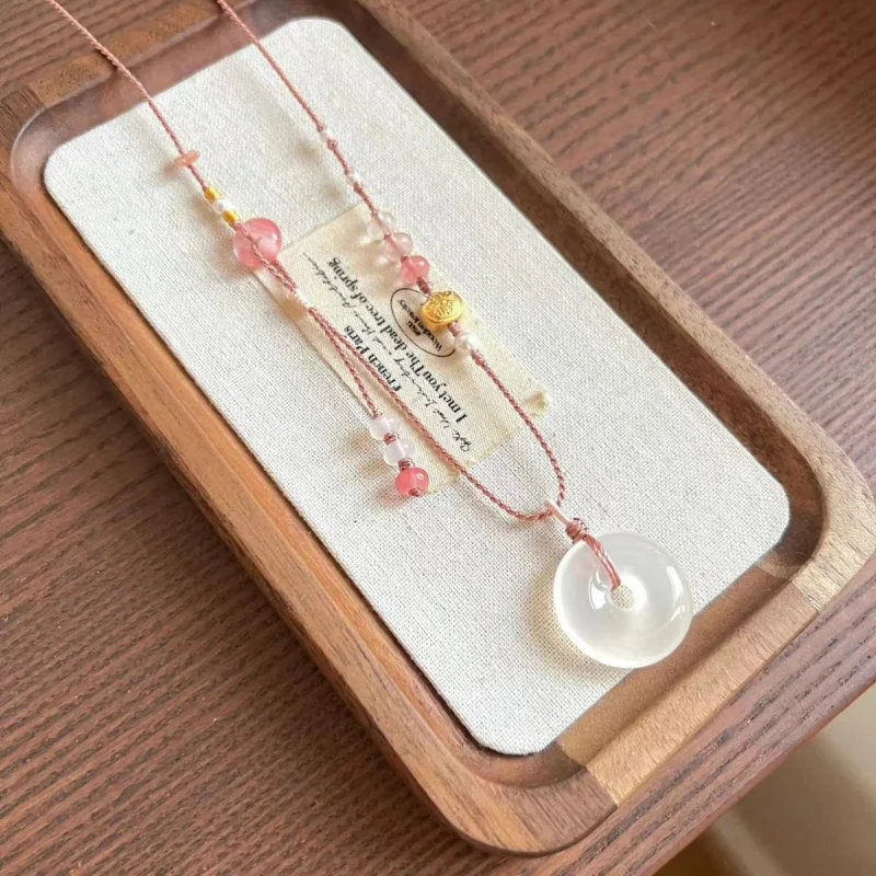 Temperament New Chinese Style Hand-Woven Necklace Niche Design New Clavicle Chain Fresh And Sweet Jewelry