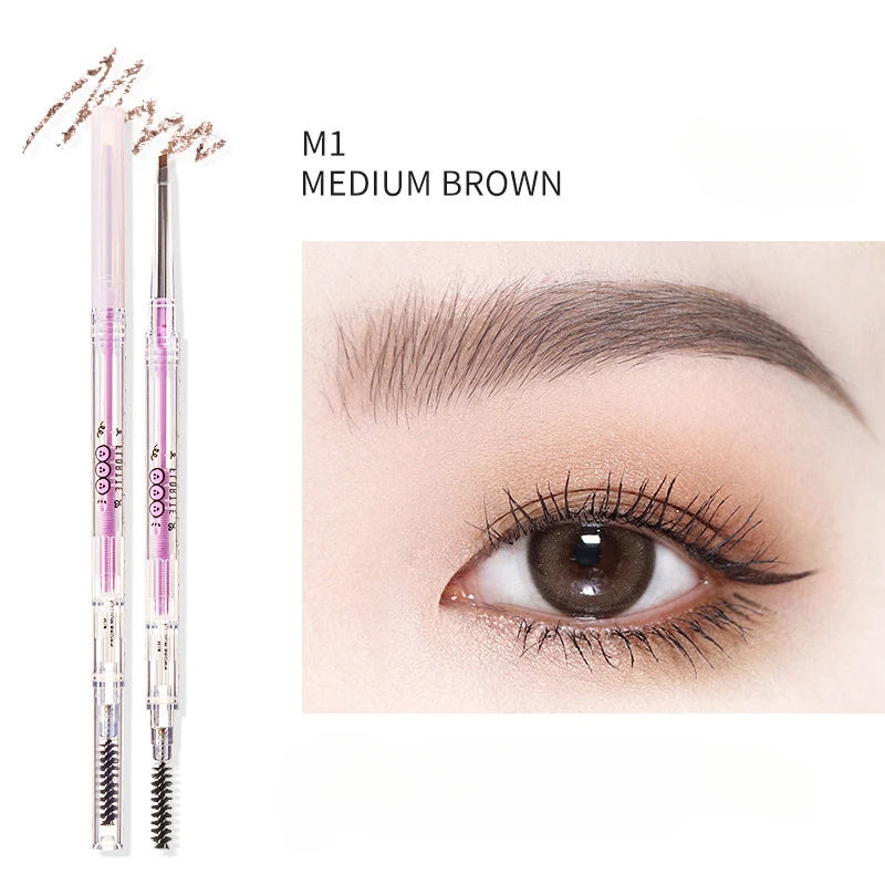 FLORTTE rotating double-head eyebrow pencil ultra-fine waterproof longlasting non-fading fashion cosmetics Cute Things for Girls