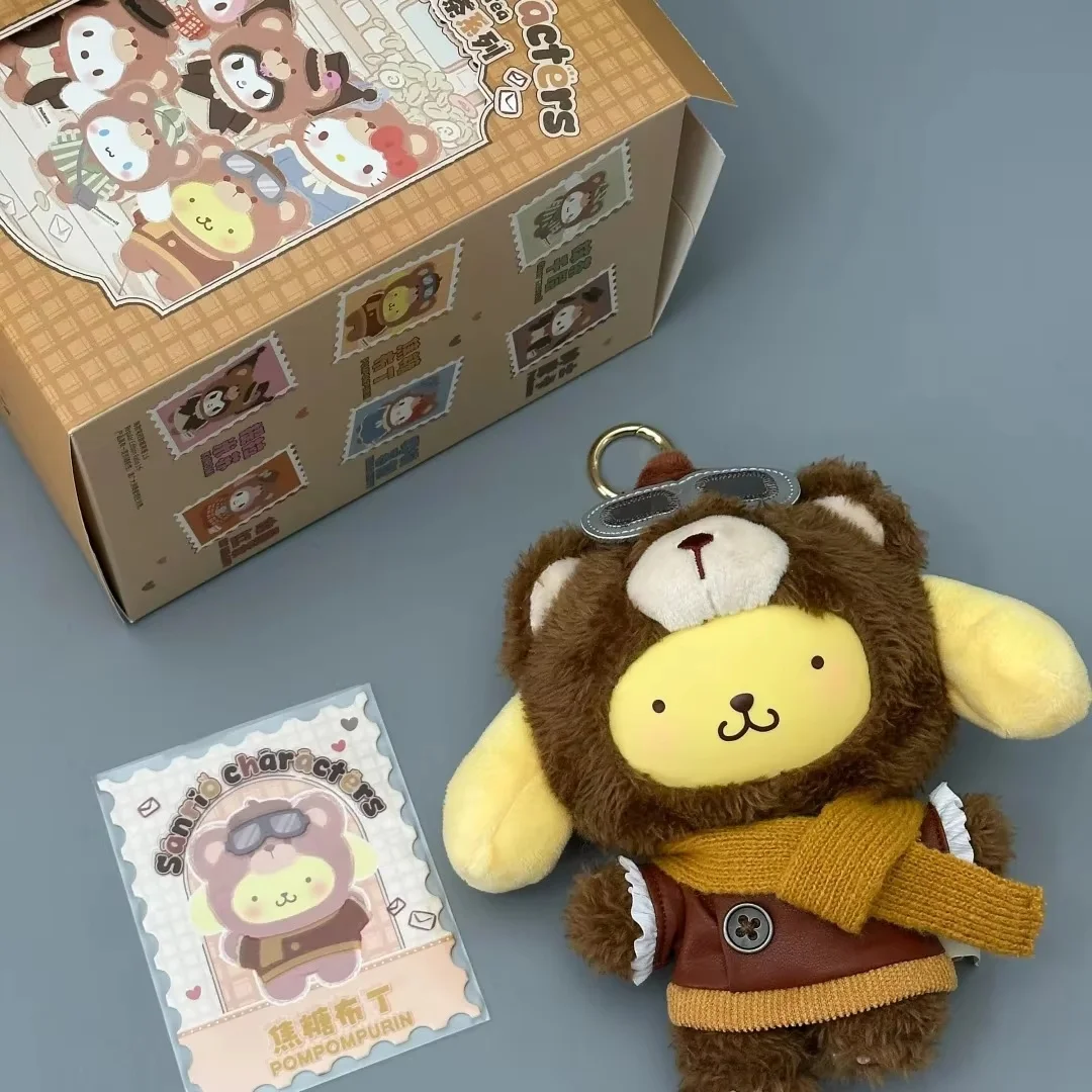 Toptoy Sanrio Hello Kitty Kuromi Vinyl Plush Doll England Afternoon Tea Themed Hanging Ornament Collectible Trendy Blind Box Toy