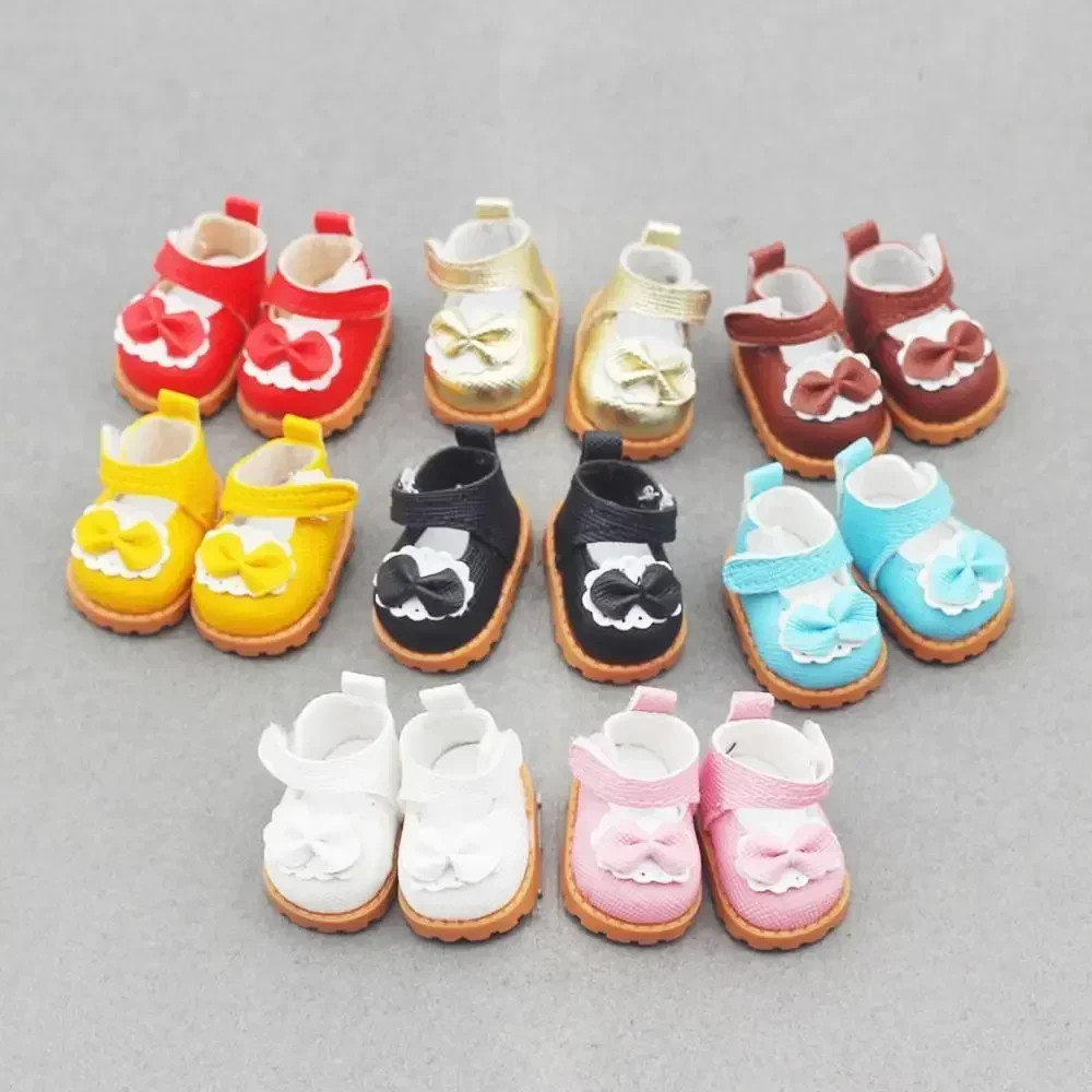 For LABUBU Leather Bow Shoes Suitable for 17cm Cotton Dolls Shoes Boots Toys Casual Sports Shoes Dolls Accessories DIY Doll Toys