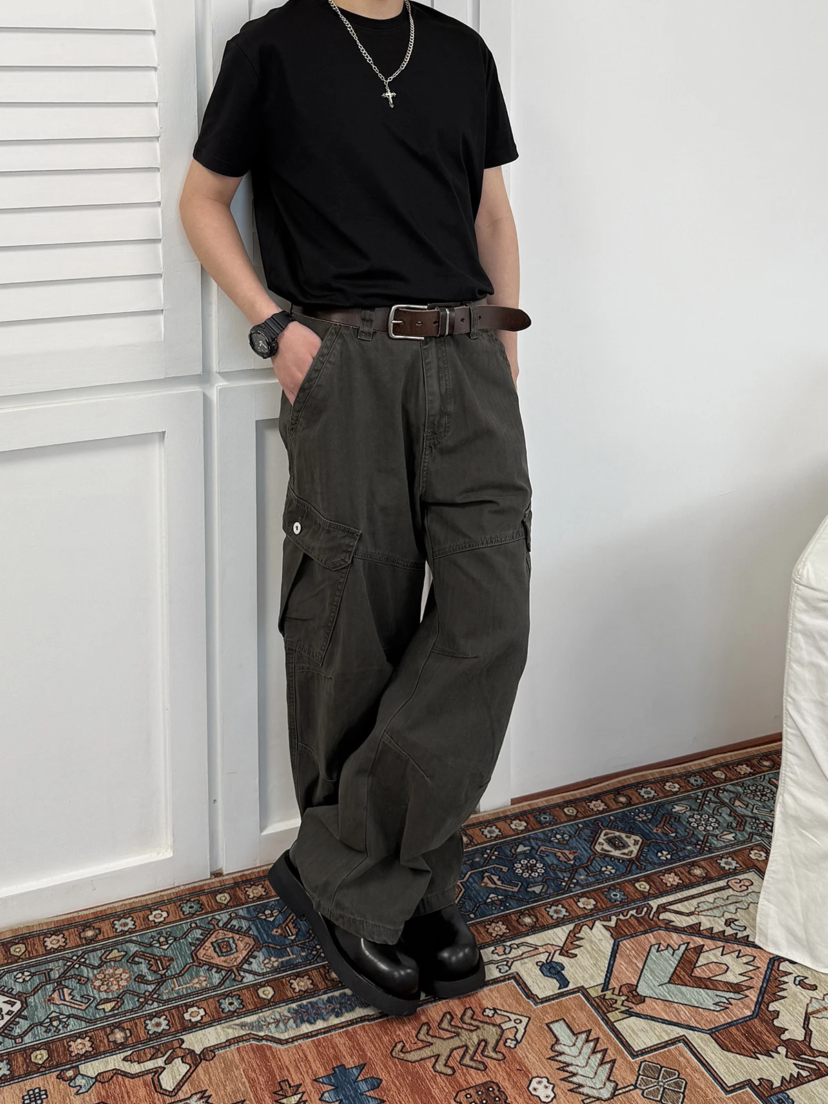 

Retro American Cleanfit Men's Jeans Casual Loose Straight Leg Workwear Trousers Spring Autumn Trendy Brand Cotton Denim