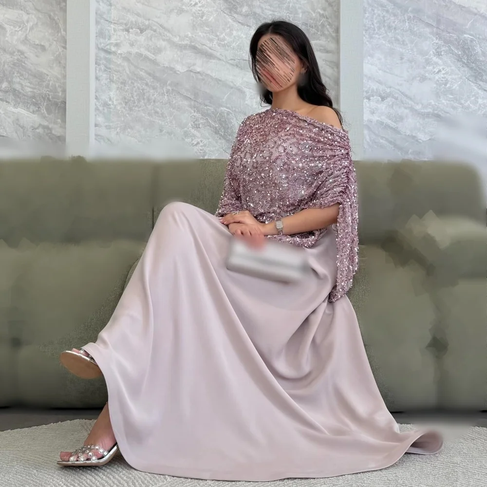 

Индивидуальные элегантные вечерние платья А-силуэта с блестящей накидкой для женщин, плиссированные длинные платья для выпускного вечера, свадебные и праздничные платья, официальные наряды