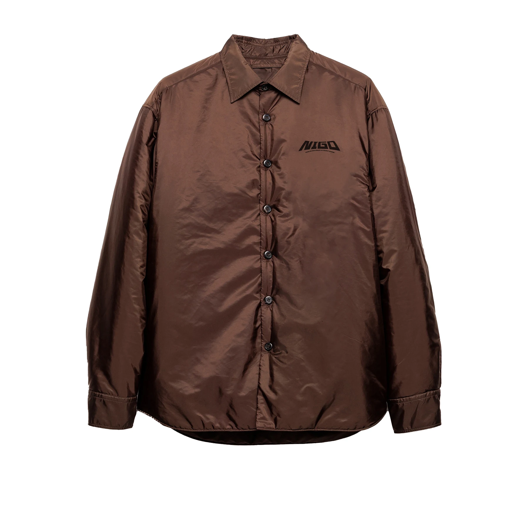 

NIGO Мужская нейлоновая рубашка на пуговицах с принтом, повседневная свободная осенняя модная верхняя одежда, удобная повседневная рубашка # NIGO9332Z