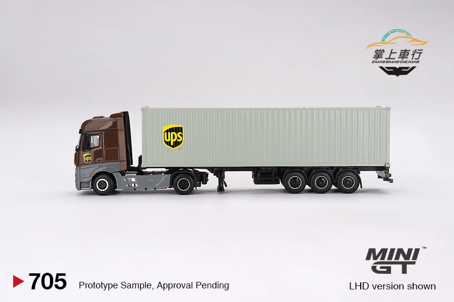 TSM Model minigt AC30 1/64 Container trailer UPS staff carry dolls Die-cast alloy car model collection display child gift