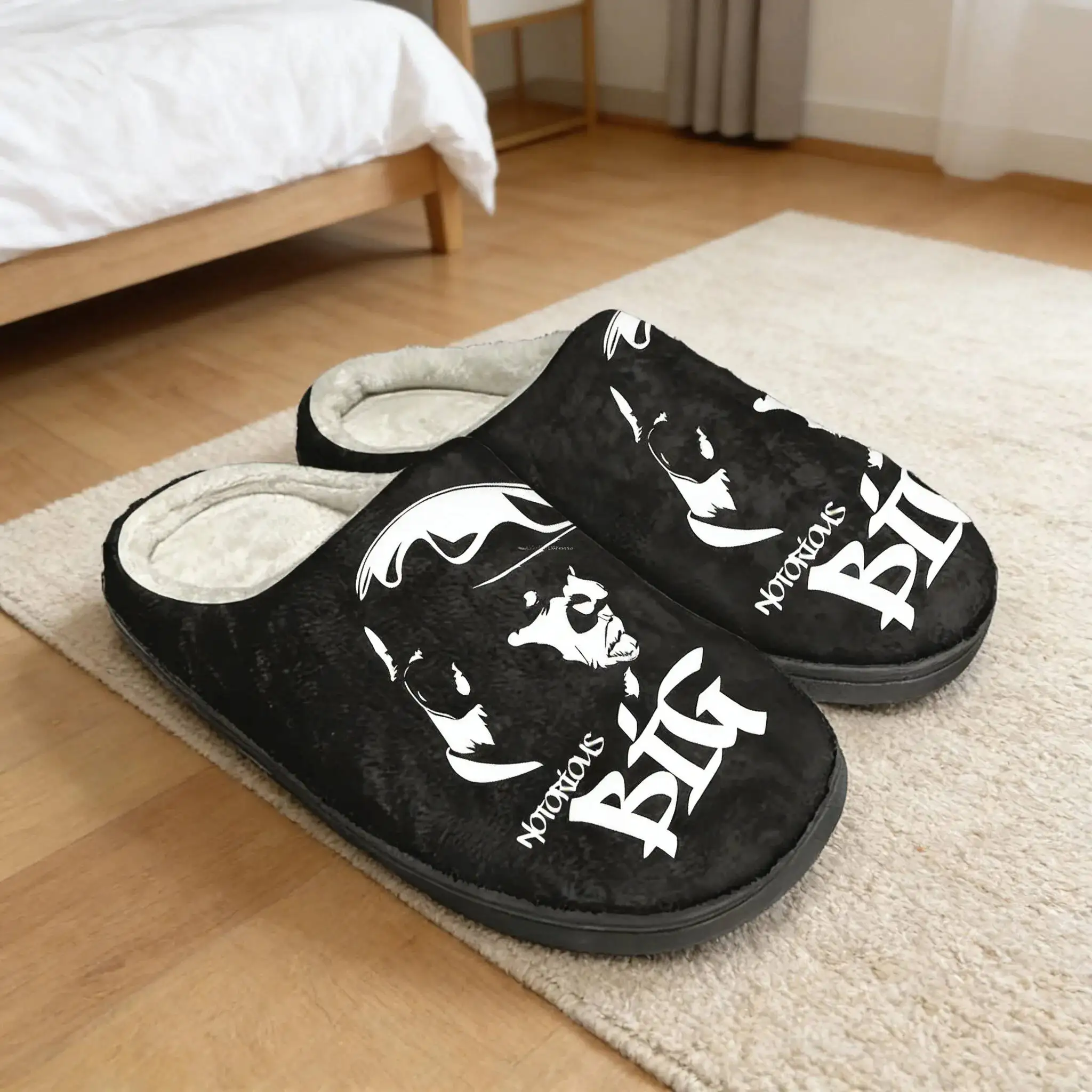 Biggie Smalls Slippers Custom Cozy Plush House Shoes For Adults Non-Slip Warm