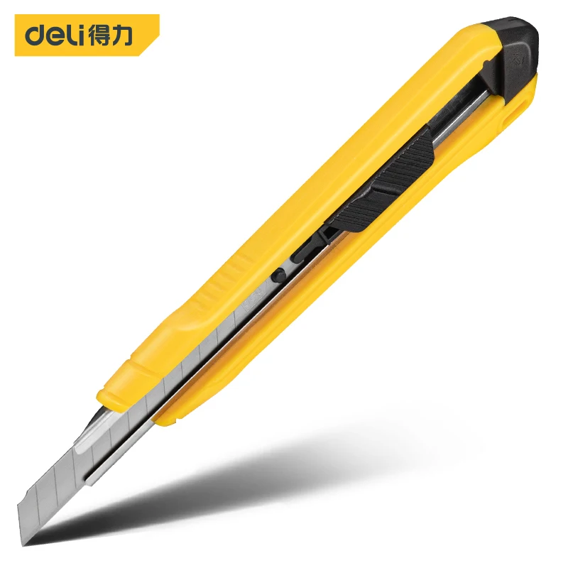 Deli 1 Stück 9 mm Kunst-Allzweckmesser mit fester Klinge und scharfer SK4-Klinge, Papierschneider, sicheres Verriegelungsdesign, handgefertigte Messer-Handwerkzeuge