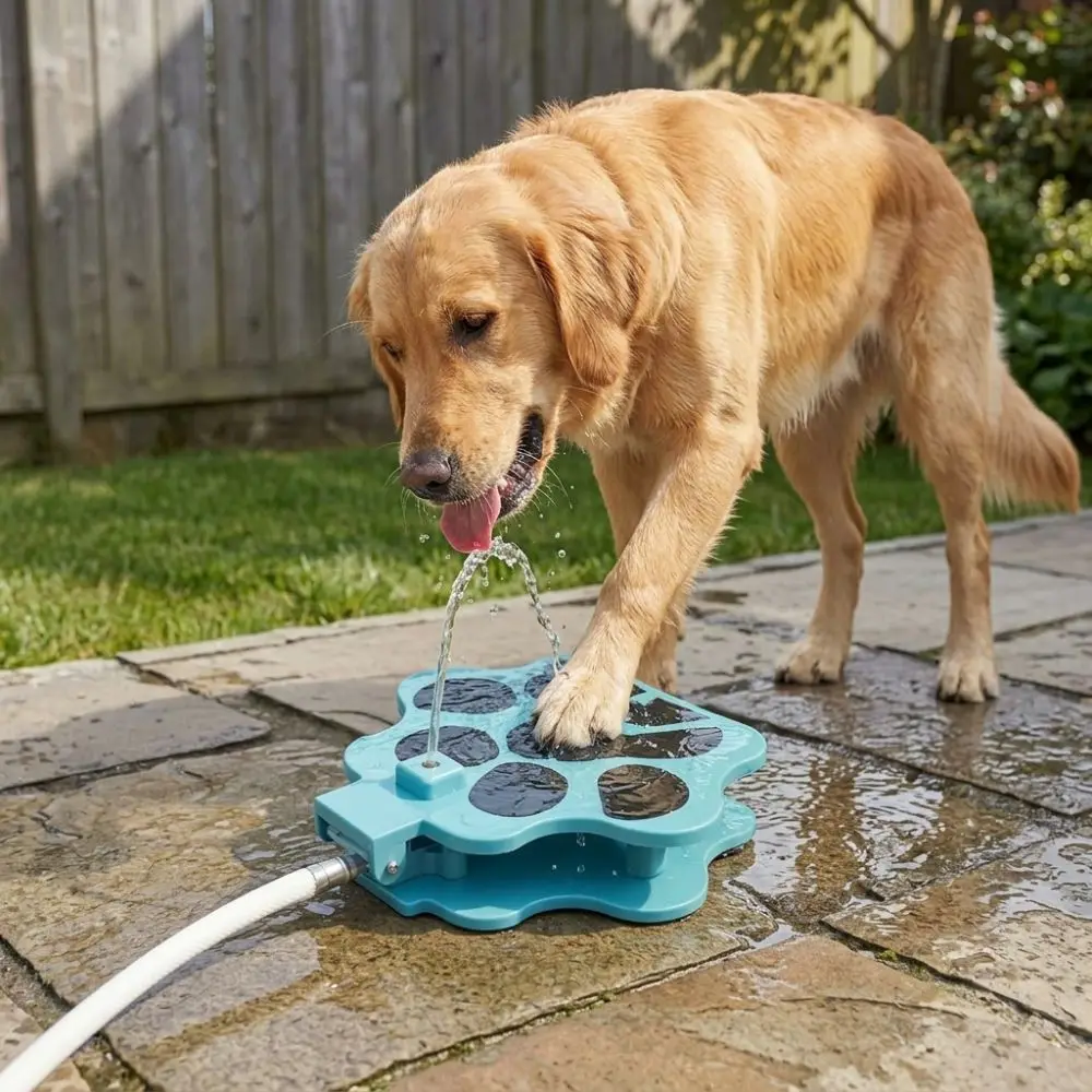 Paw Activated Foot Pedal Dog Water Dispenser No Spill Heavy-Duty Pet Step-On Water Fountain Impact‑Resistant Automatic