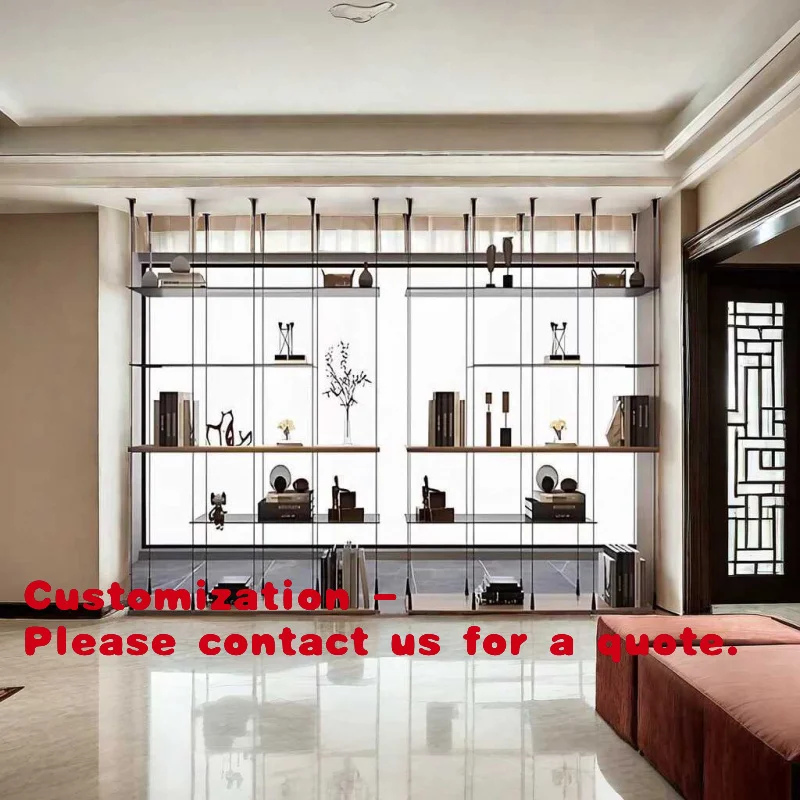 

Customize.Minimalist Light Luxury Stainless Steel Display Rack Exhibition Hall Simple Layer Board Bogu Rack Storage Rack Hotel