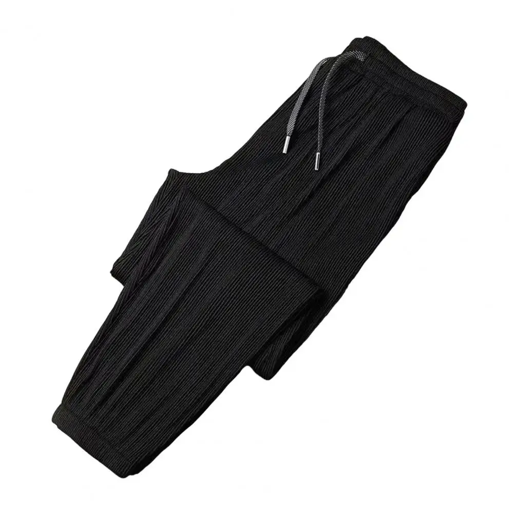 

Drawstring Ice Silk Joggers Men's Ice Silk Slim Fit Sweatpants with Side Pockets Drawstring Waist Quick Dry Gym for Long