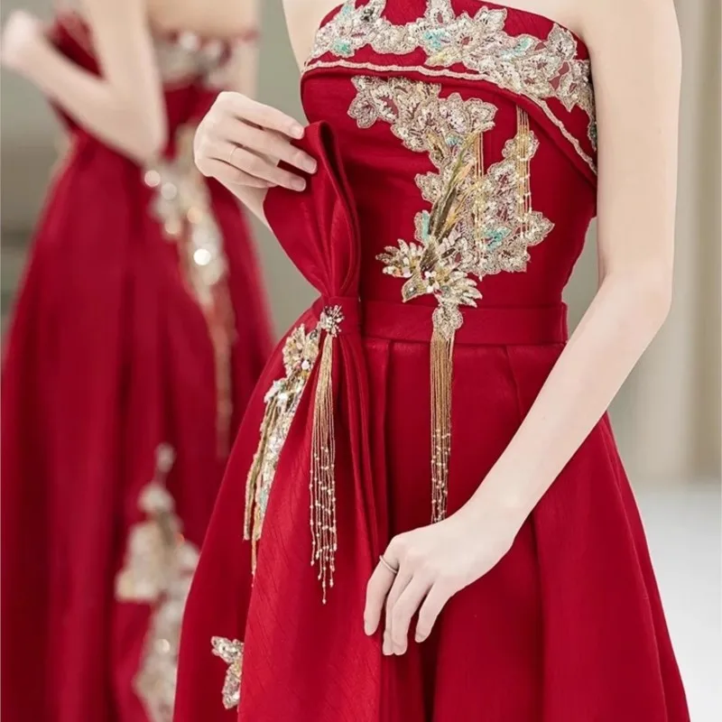 Toasting new style dress small Chinese wedding red