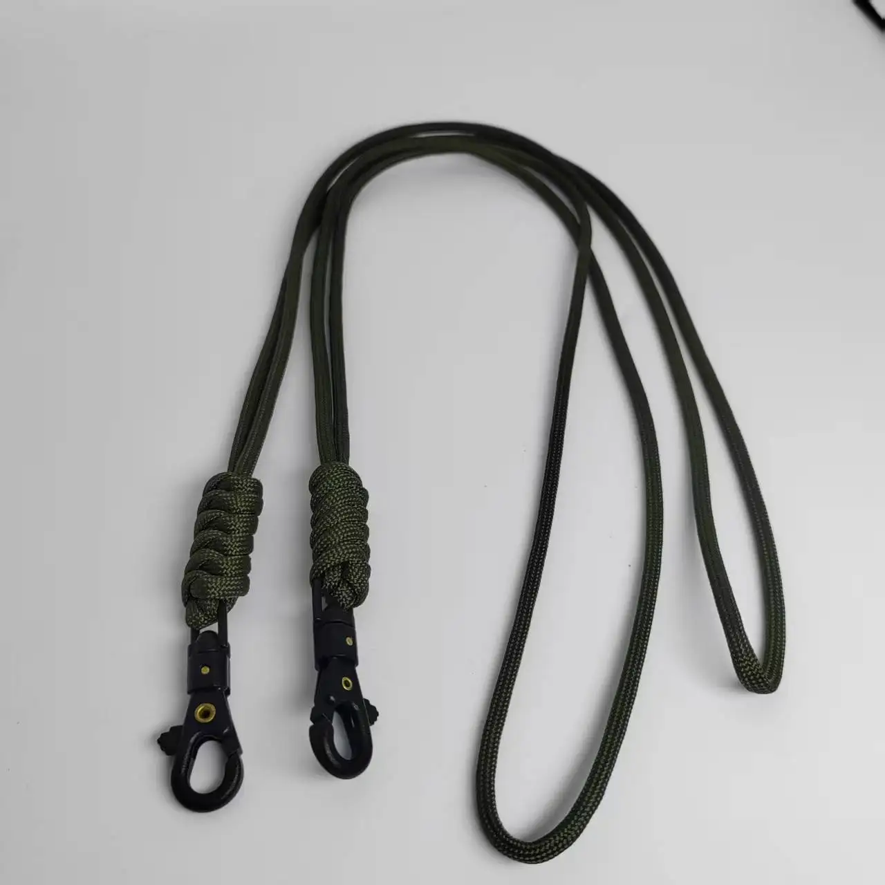2PCS Paracord Braided Neck Lanyard with Rotating Clip for ID Badge Holder Wallet Key
