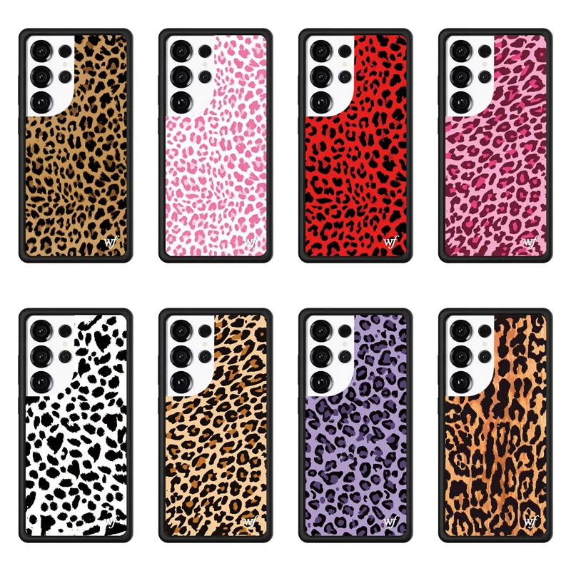 Wildflower Red Blue Pink Brown Meow leopard Phone Case For Samsung S26 S25 S24 S23 Ultra Wildflower shockproof Cover﻿﻿﻿﻿﻿﻿﻿﻿﻿﻿