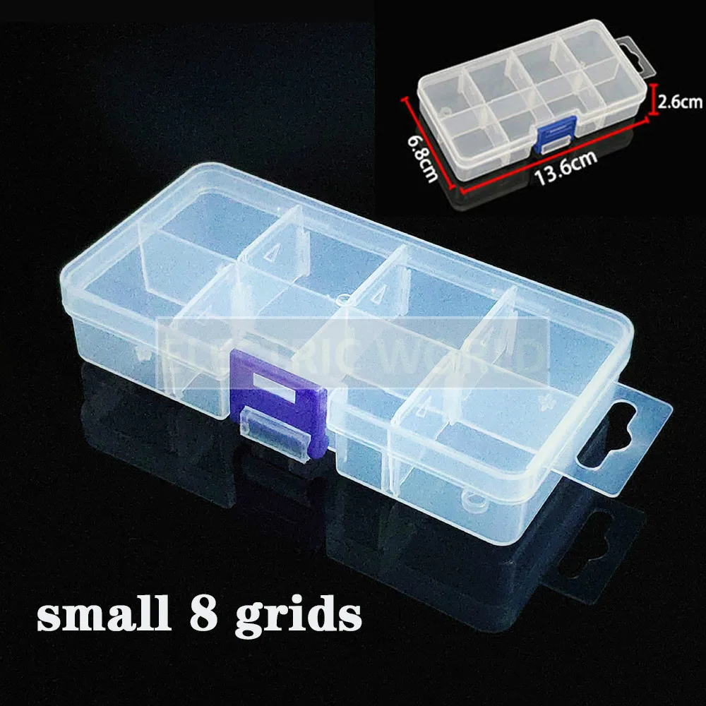 Plastic Box small 8 grids Adjustable Compartment Jewelry Earring Bead storage case Screw Holder Case Display Organizer Container