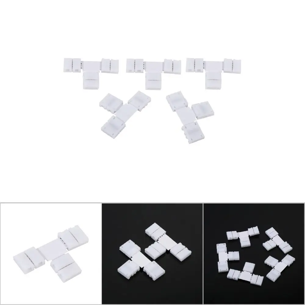 4 Pin LED Strip Connector Kit RGB 10mm Width LED Strip Connector T/L Shape Quick Splitter Corner Connector For LED Light Strip
