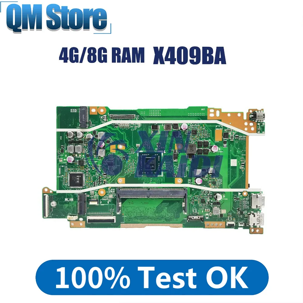 

Notebook Mainboard For ASUS VivoBook X409B M409BA M509B X509B X509BA Laptop Motherboard A4-9125 A6-9225 A9-9425 CPU 4G 8G RAM