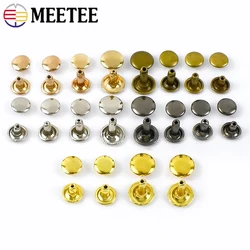 100Sets Metal Double Cap Rivets Stud Decorative Round Nail Bag Clothes Leathercraft Press Snap Button DIY Sewing Accessories