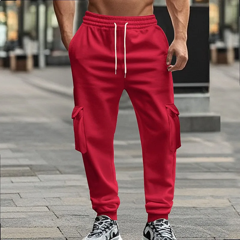 Men's Cargo Joggers Pants Multi-Pocket Casual Sweatpants Spring Summer
