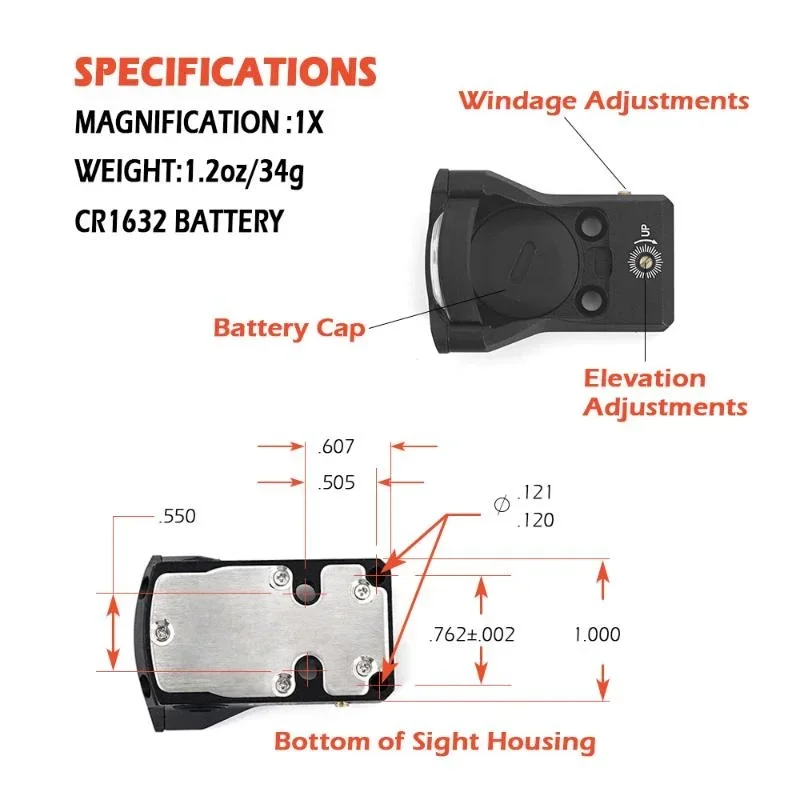 Tactical 3 Moa M1 Red Green Dot Reflex Sight Open-emitter Hunting Rifle Scope Glock Docter LP Mount for Airsoft Pistol Wargame