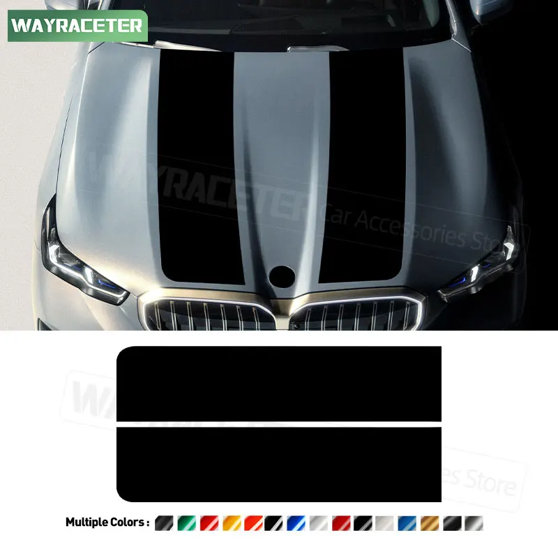 

2 Pcs M Performance Car Engine Cover Decal Hood Bonnet Stripes Sticker For BMW 5 Series 2024 G60 530i i5 2025 G61 Accessories