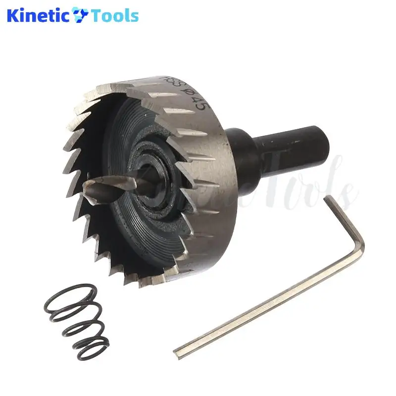45mm 1PC Triangular Shank High Speed Steel Hole Saw Drill Bits Metalworking Tools For Aluminum Stainless Steel Alloy Metal