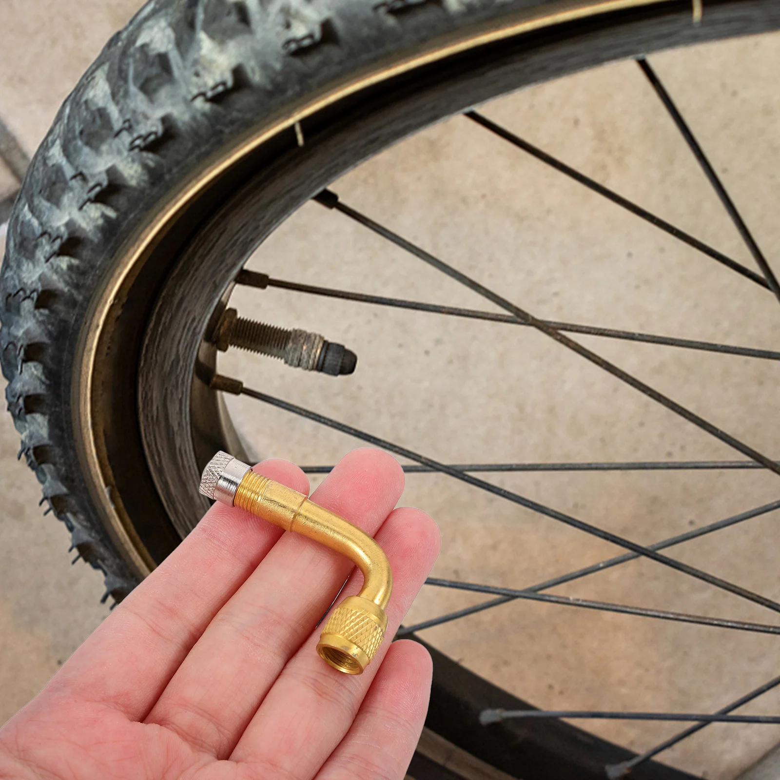 90 Degree Brass Air Tire Valve Stem Extension Adapter Dual Pulley Heavy Load Tire Valve Extender for Motorcycle Bike Car Truck