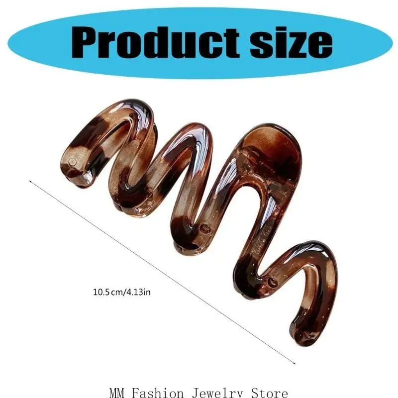 D0UB Brown Hair Claw Clip Hair Claw Wide Adornment Large Clip Barrettes Headgear