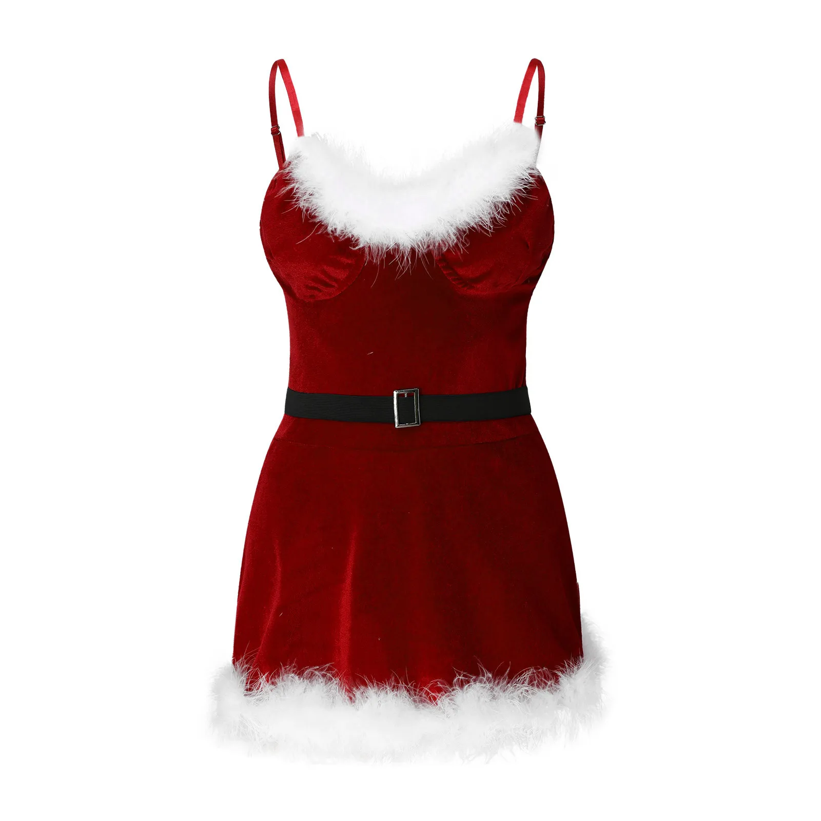 Sexy Women Christmas Lingerie Set Sleeveless Erotic Costumes Nightdress Xmas Exotic Underwear Fancy Sleepwear