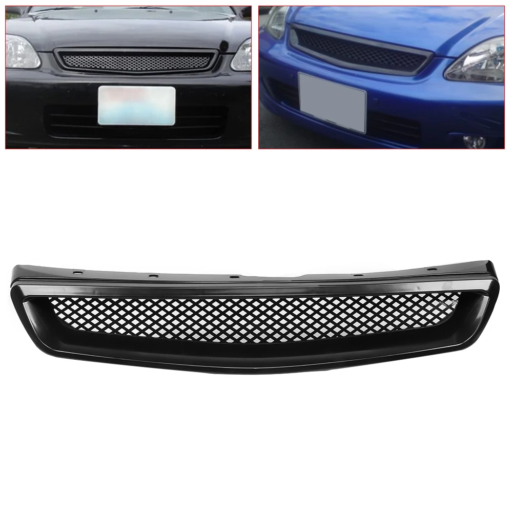 Car Front Hood Grill Grille EK JDM Type-R Style For Honda Civic 1999 ‑ 2000