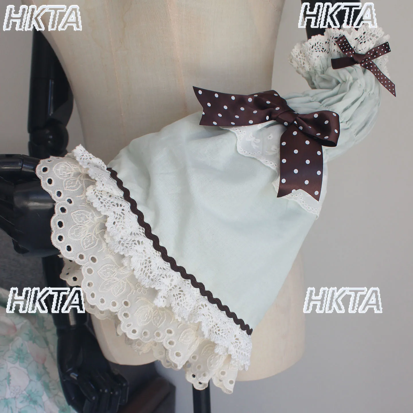 manchons-a-motifs-japonais-retro-avec-nœud-a-pois-dentelle-et-volants-style-lolita-pour-filles-doux-cool-kawaii-accessoires-de-vetements-polyvalents-pour-femmes