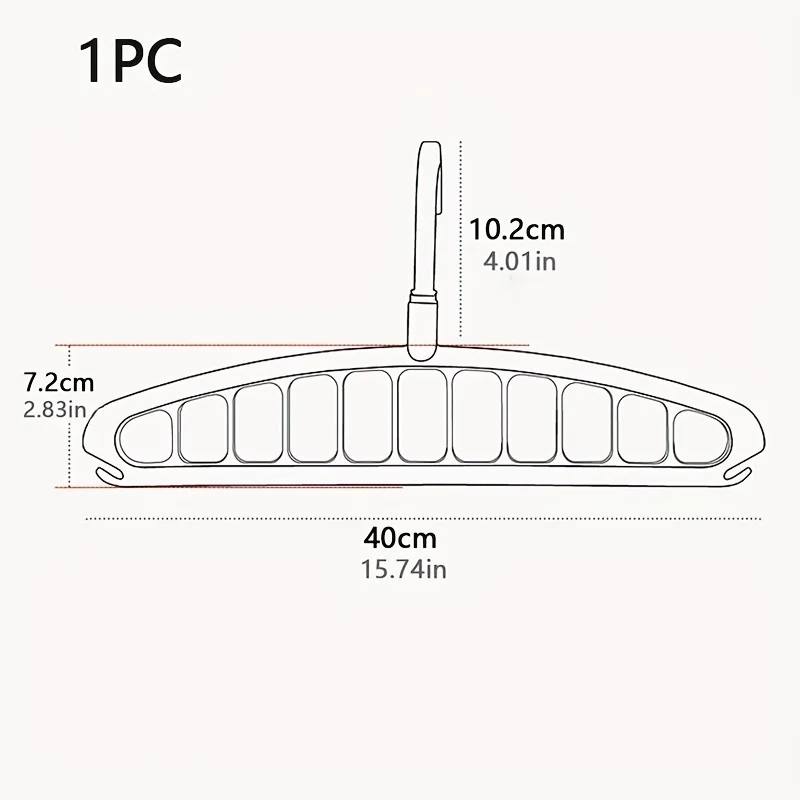 1pc Space Saving Multi-Hole Clothes Hanger For Home, Dorm, And Travel - Foldable Drying Rack For Trousers, Shirts, And Skirts