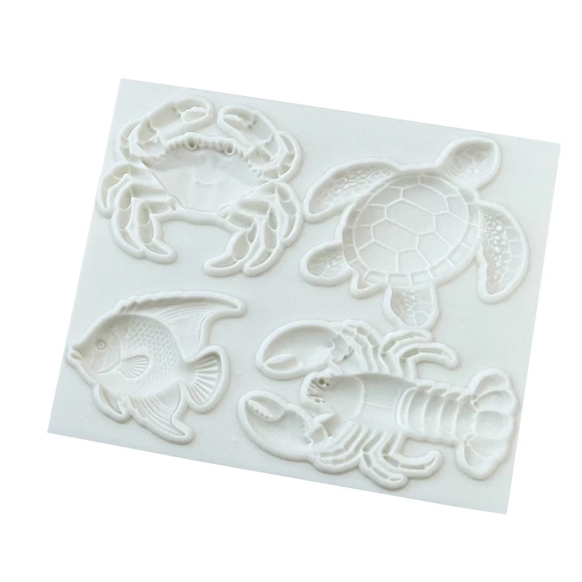 Sea Turtle Crab Lobster Silicone Sugarcraft Mold Chocolate Cupcake Baking Mould Fondant Cake Decorating Tools