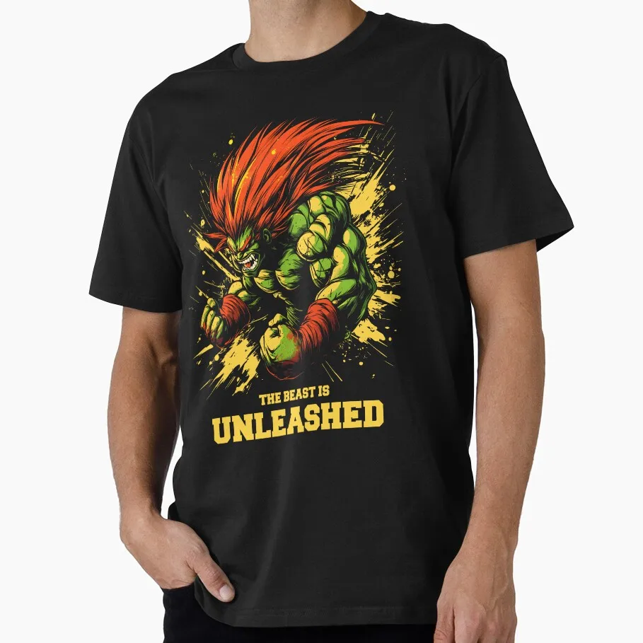 

Blanka 1225 Street Fighter Videogame Gift t shirt for man Fighting game Graphic Clothes 100% cotton print All size Tops S-6XL