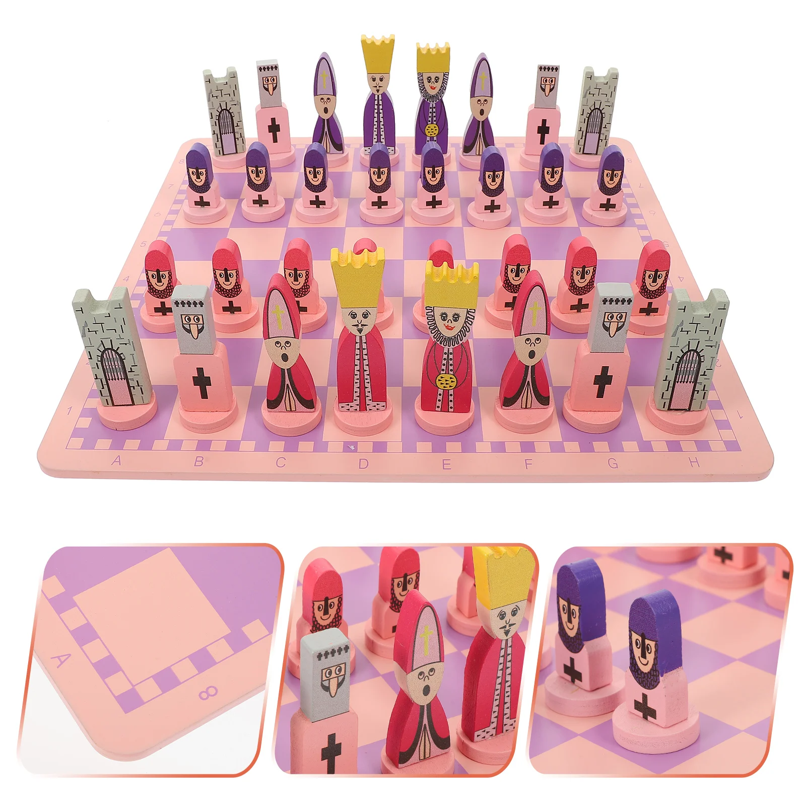 Toy Chess for Kids Toys Bouquet Education Foldable Cartoon Travel Purple Educational Girl Child