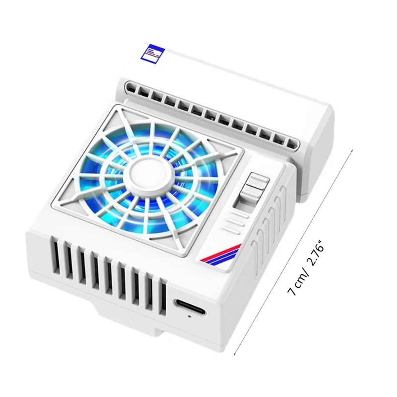 S5 Air Conditioner Shape Mobile Phone Radiator for PUBG Aim Shooting Game Cooler w/ RGB Breath Light Cooling Fan for IOS Android