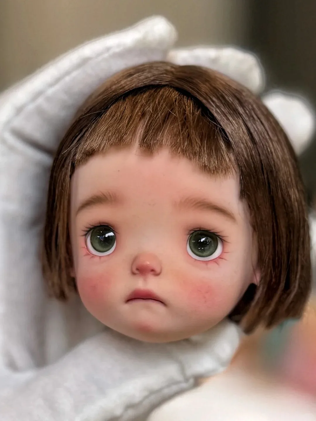 

SD BJD Doll 1/6 xiao p Dark Makeup Head Beautiful Girl Makeup High Quality Resin Toy Gift Just a Head