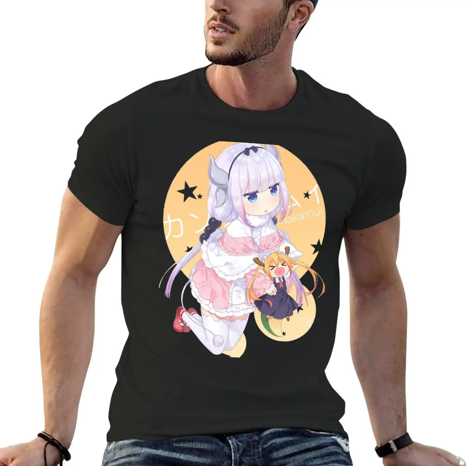 Kanna Kamui T-Shirt tops rapper graphic tees plus size tops boys animal print Men's clothing