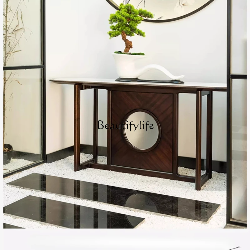 

New Chinese ebony entrance table marble entrance table solid wood furniture