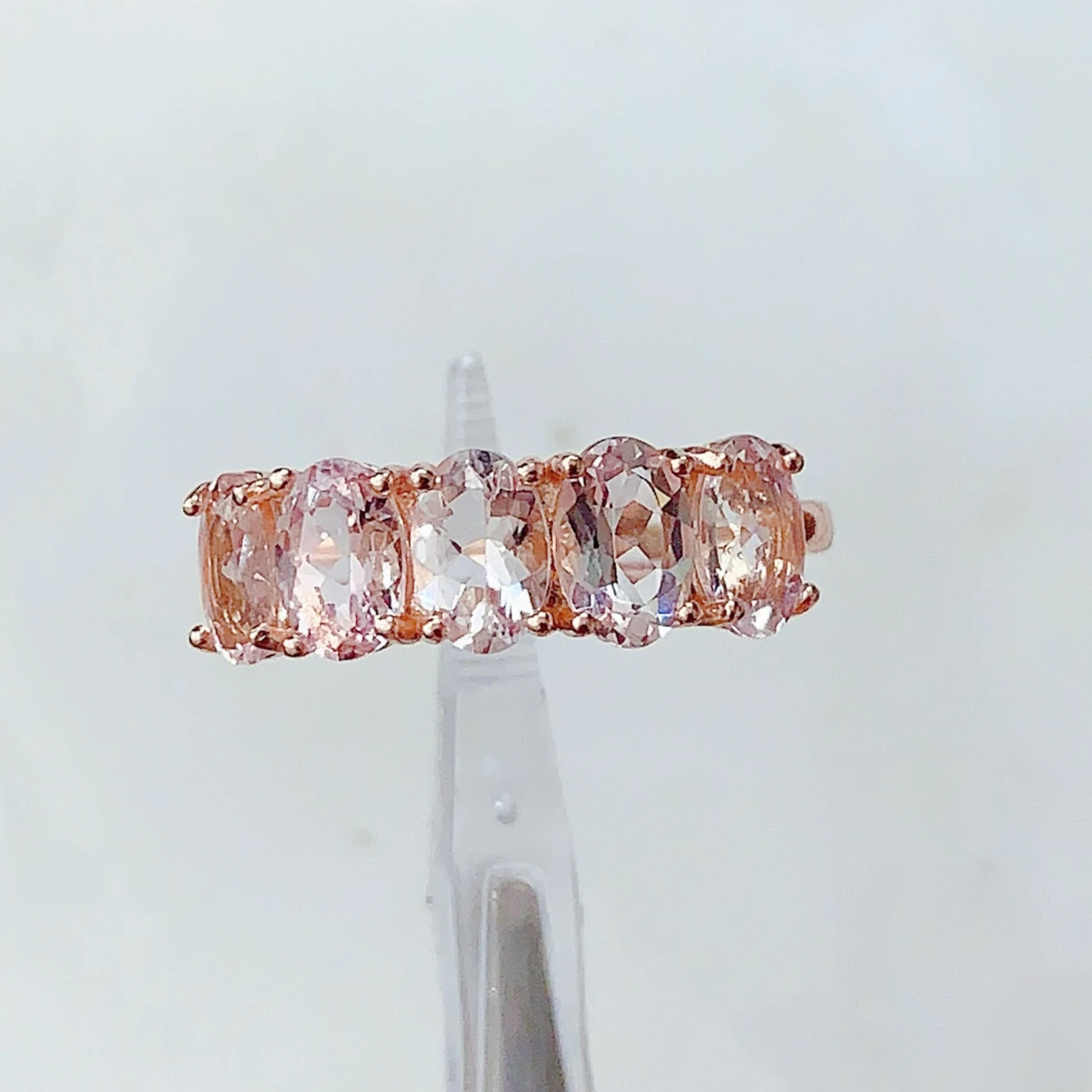 925 Silver Natural Morganite Ring with Certificate 4x6mm 2.5ct Genuine Morganite Jewelry Sterling Silver Jewelry Gift for Women